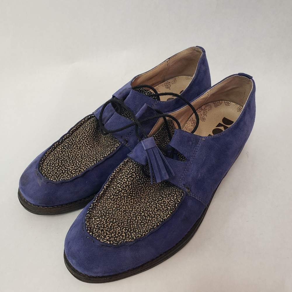 Dkode 38/7.5 Blue Percy Suede Tassel Tie Loafers
